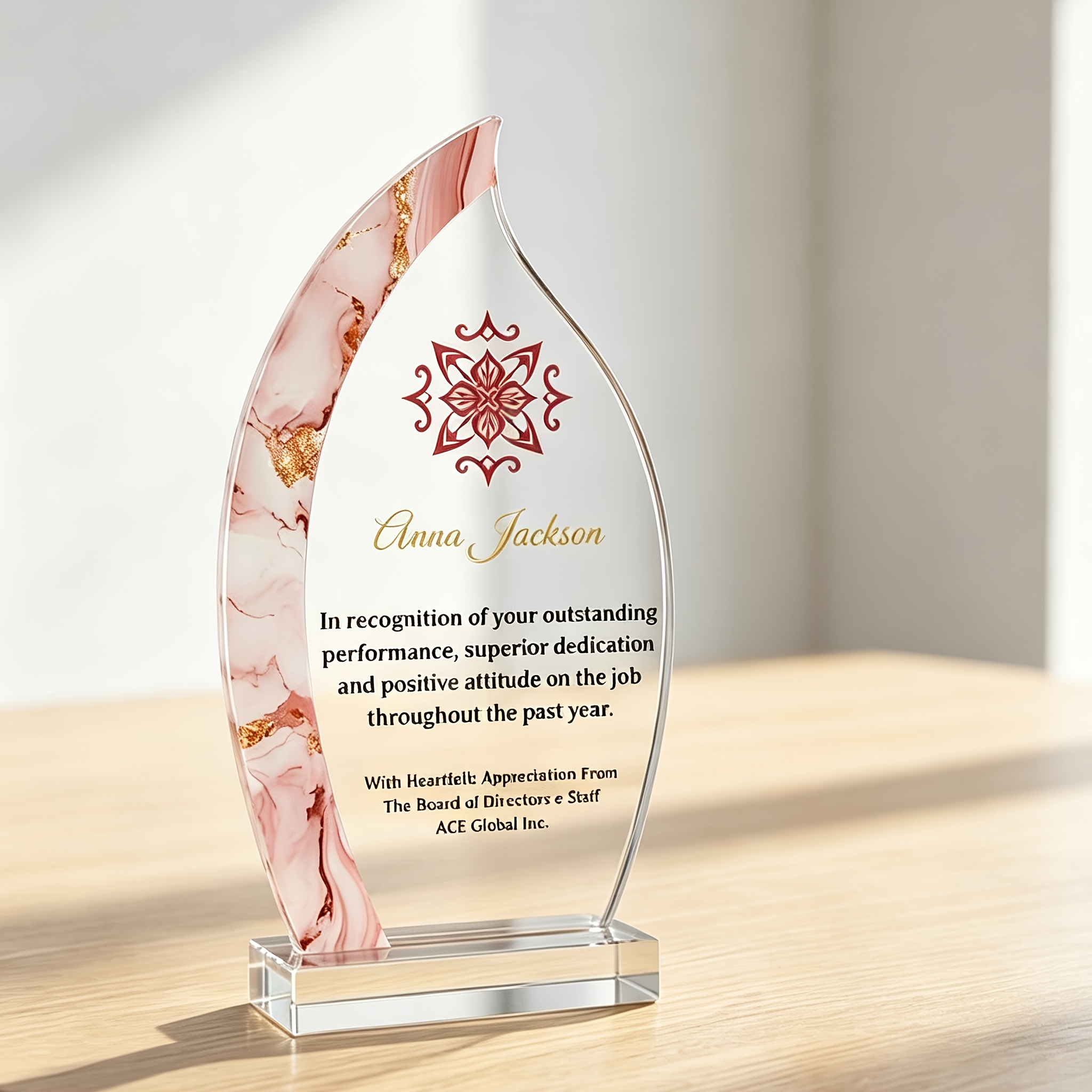 TEMU 2d Flat, 2d Flat Personalized Custom Transparent Acrylic Sports Competition Trophy Commemorative Plaque Award Gift For Corporate Souvenir