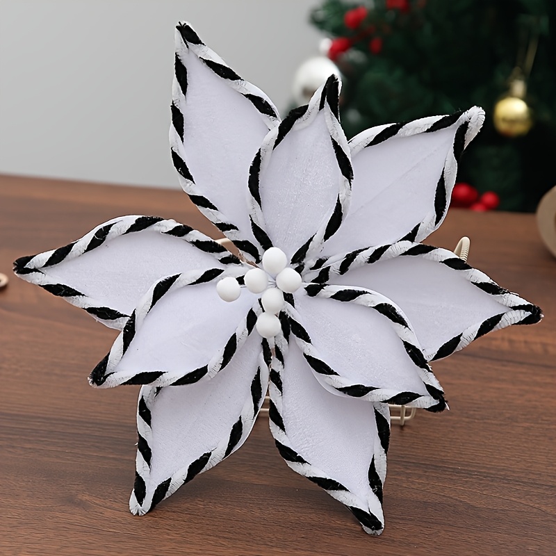 TEMU Set Of 2 Faux Christmas Flowers, 11.8 Inches In Size, Perfect For Decorating Christmas Trees, , Or For Use In Wedding Floral Arrangements