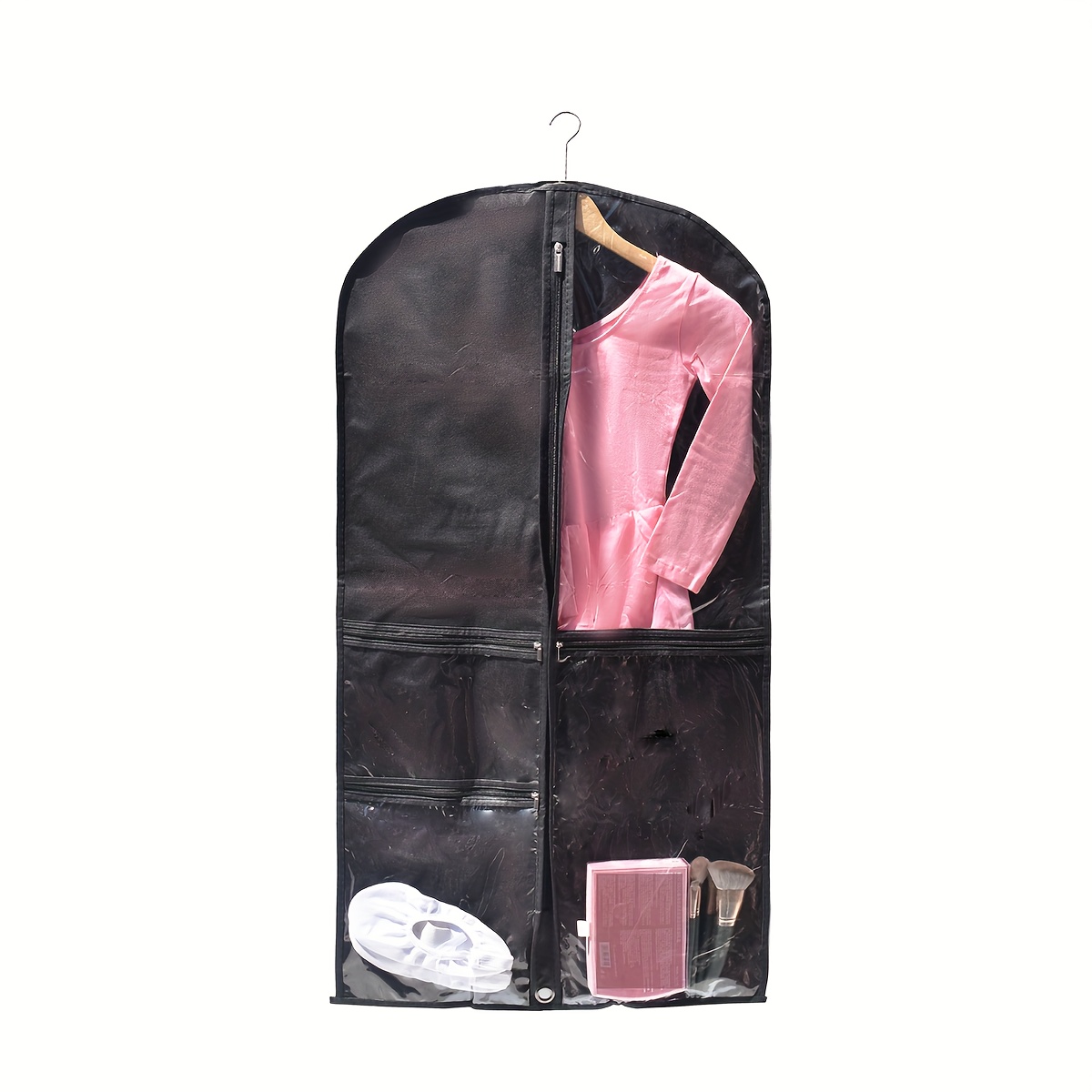 TEMU 1pc Of Semi-transparent Minimalist Dust-proof Dance Skirt Storage Bag, Dance Skirt Garment Bag, Suit Garment Bag, For Wardrobe And Travel, With