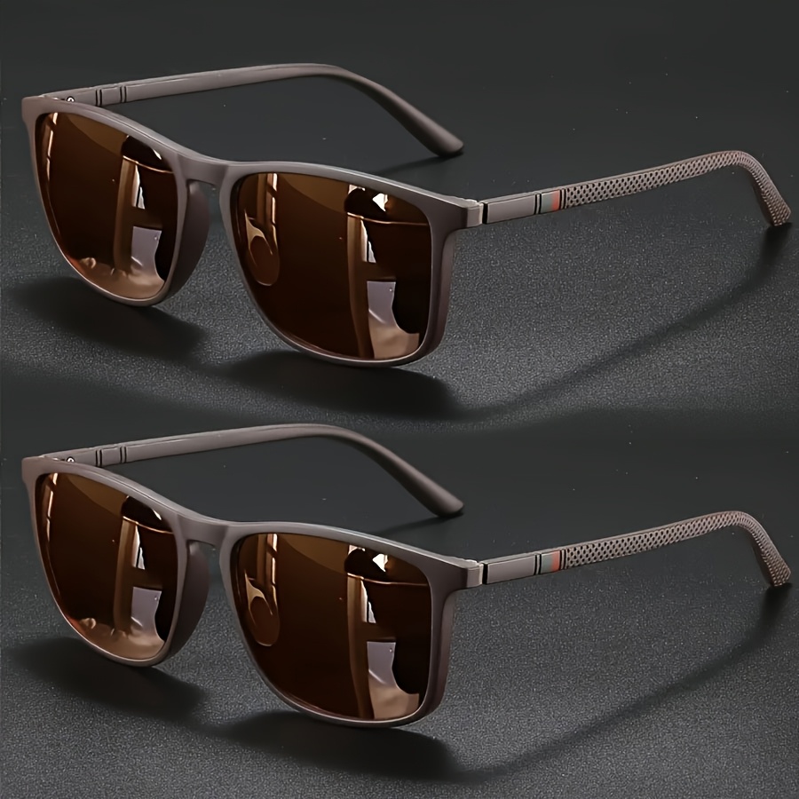 Conjunto de 2 Óculos Individuais Retro com Armação Quadrada, Modernos e Futuristas