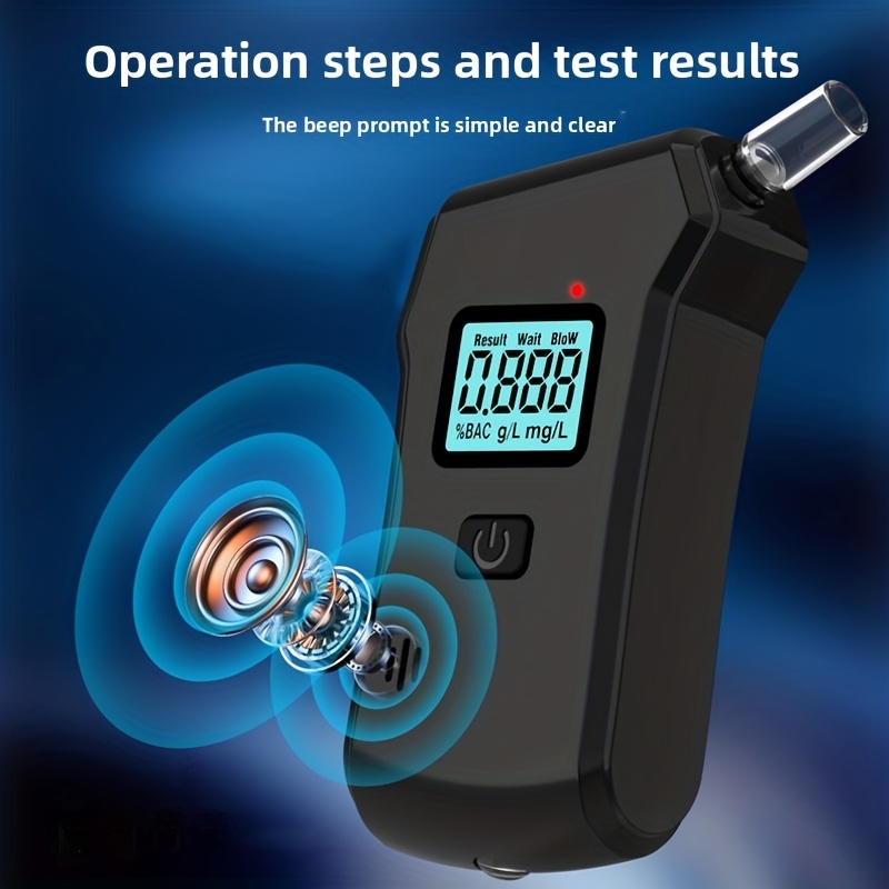 Personal Drive Pro Portable Breathalyzer with LCD Screen & BAC Tester - High-Accuracy Blow Alcohol Detector, Sound/Visual Alerts, Compact for Driving, Sobriety Testing, Parties, - Compatible with 10 Mouthpieces ( - Image 6
