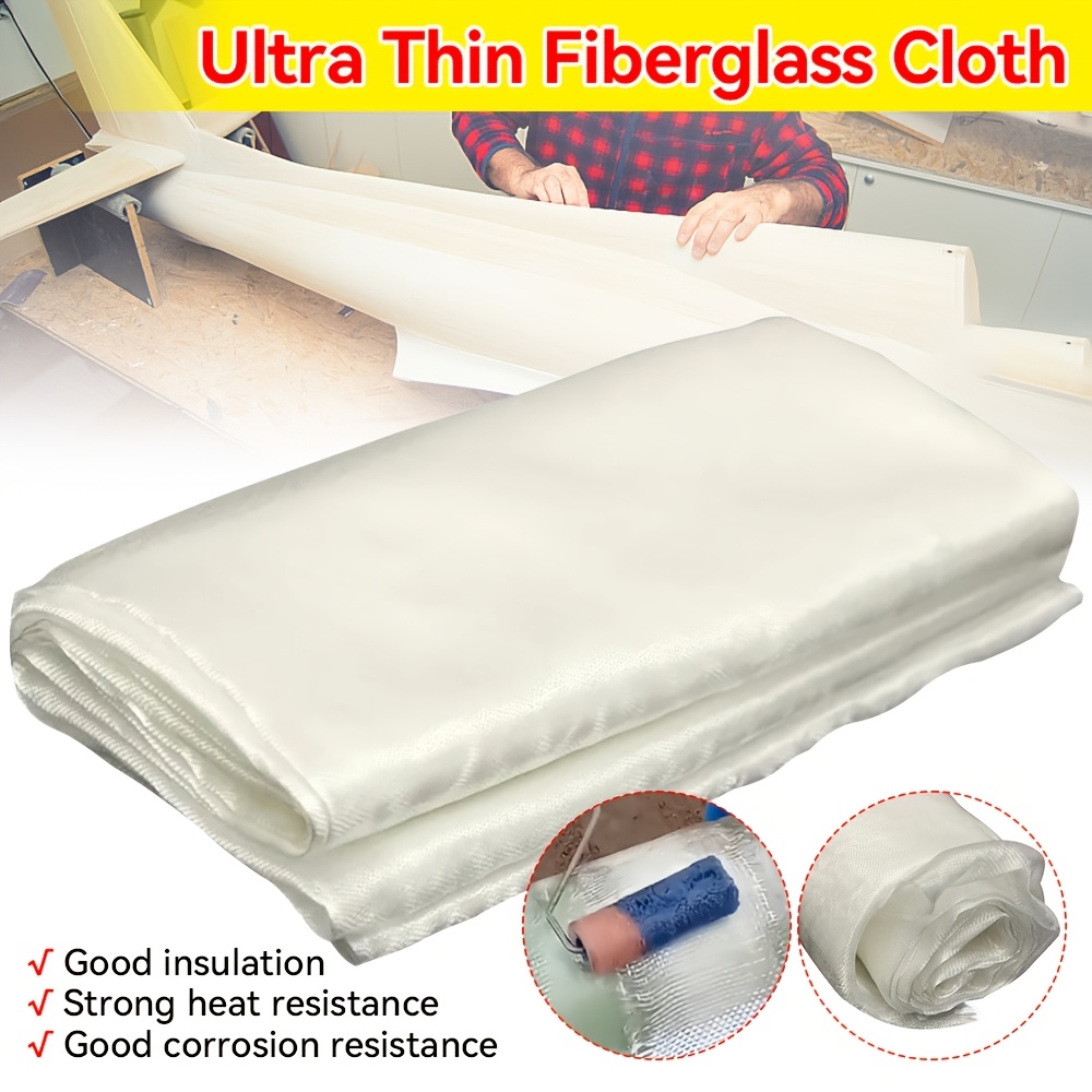 

50x39 Inch Ultra Thin Fiberglass Cloth - High Density, Flame Retardant, Heat & Resistant Fireproof Fabric For Insulation, Machinery, And Reinforcement