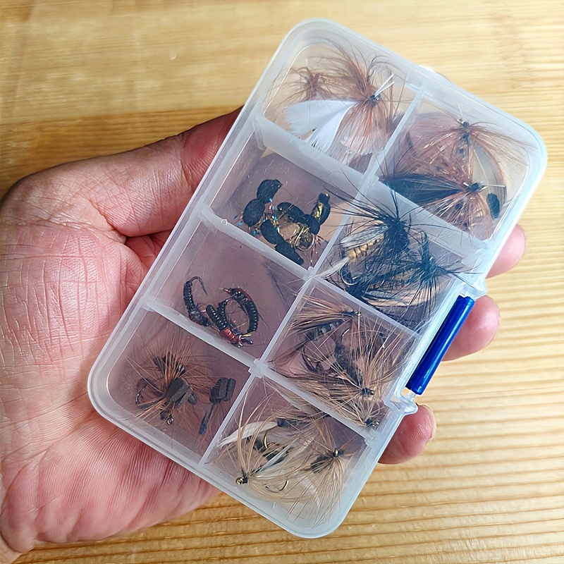 Image of 32pcs Fishing Flies Set Imitates Different Styles Insect Dry Wet Fly False Bait Combination. Nymphon Bait Is Suitable For Fishing Trout, Salmon, Carp
