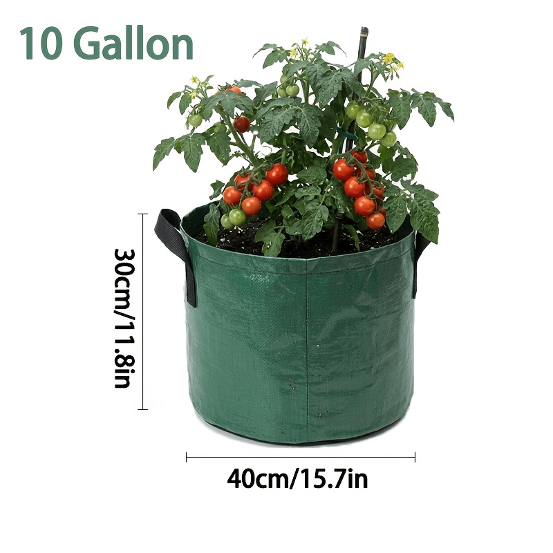 TEMU Lot de 4 sacs de , pots polyvalents avec poignées durables, pots de jardin extérieurs pour légumes, fruits, herbes, plantes succulentes, bonsaïs