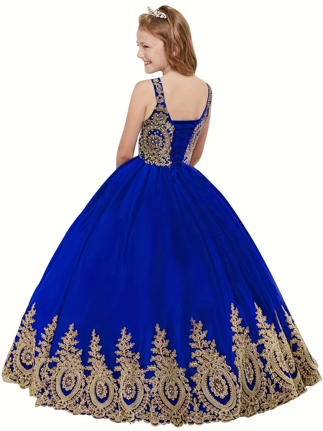 slim fit dress slacks Royal Blue Girls Pageant Ball Dress,Simple Little Princess Dress,GPD00