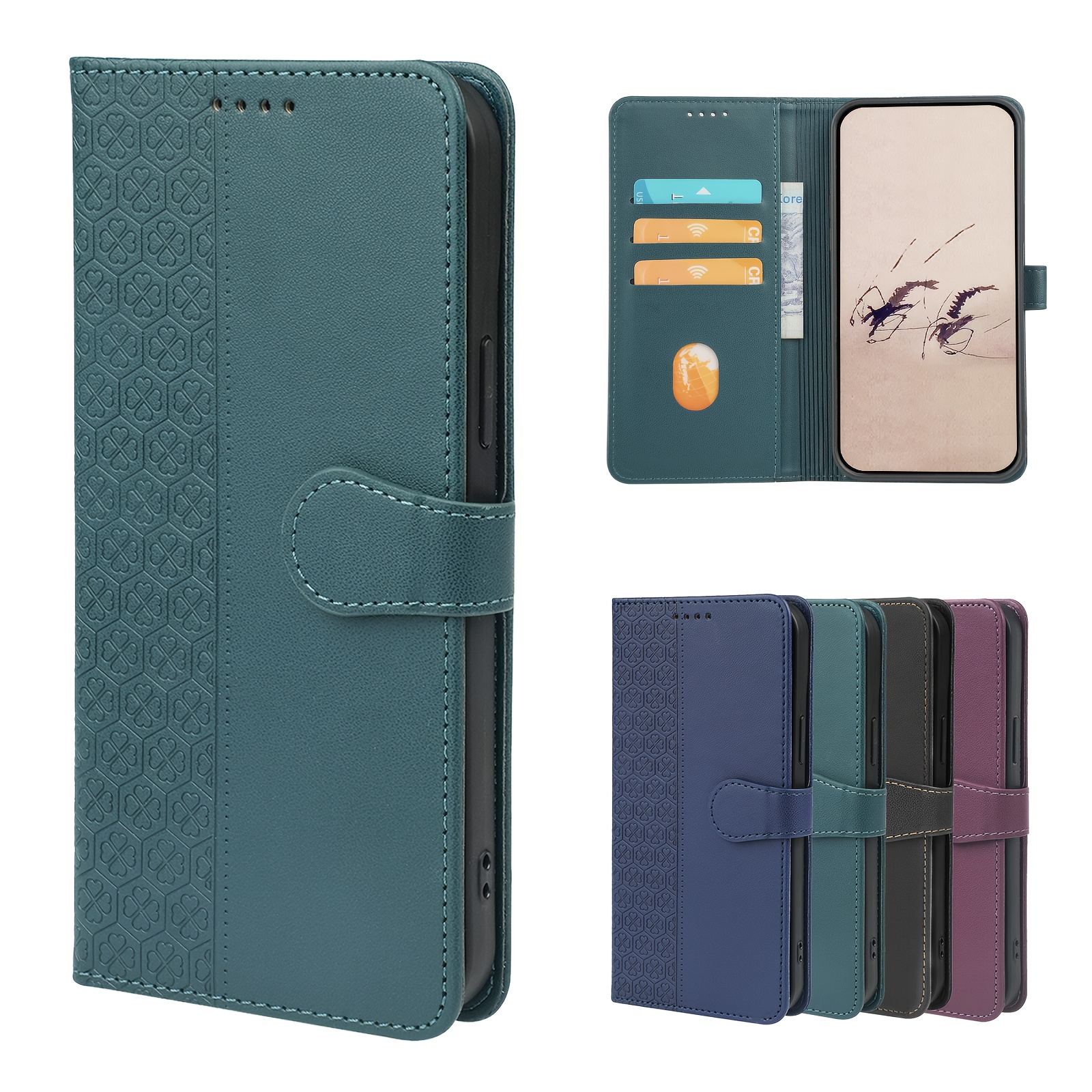 TEMU Phone Case - Suitable For Iphone 7/8/se2 (2020)/se3 2022, 7 Plus/8 Flip Phone Case, Faux Leather Handmade, And Protective, Wallet- With 3 Card