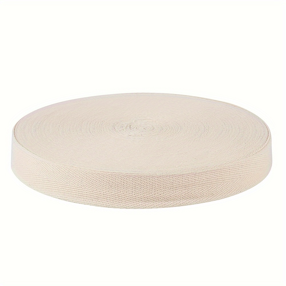 E-shop 50m Twillband, Fischgrätband, für Nähen Basteln, Leinen, 1 Zoll (25 mm)/0,59 Zoll (15 mm)