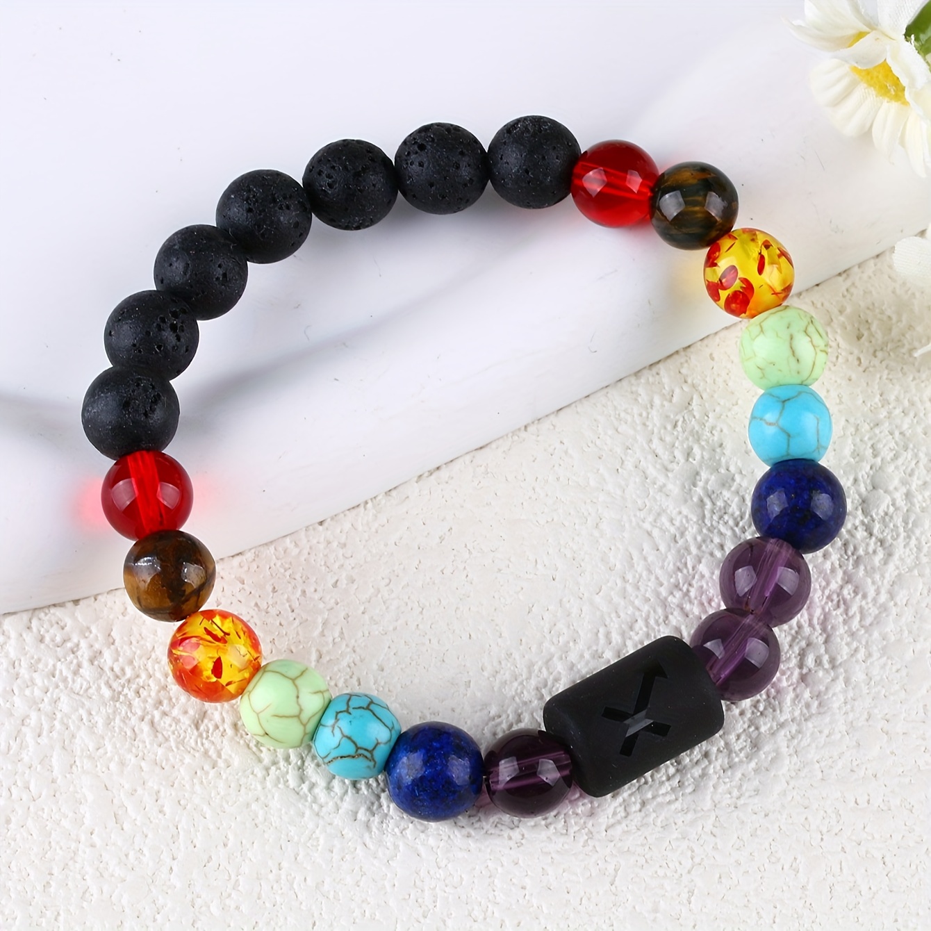 Chakra Lava Stone Bracelet for Alignment and Balance - Anxiety Gone