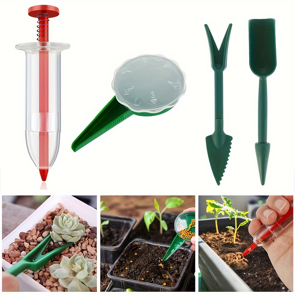 

Mini Seed Planter Set: Handheld Plastic Garden Tools For Easy Planting