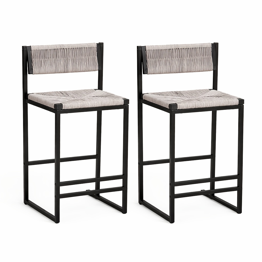 Set Of 2 Modern Oriental Style Bar Stools, Velvet Upholstered Counter Height Chairs with Backrest & Footrest, Golden Metal Frame Kitchen Island Dining Stools, Multi-Color & Multi-Finish New Asian Aesthetic