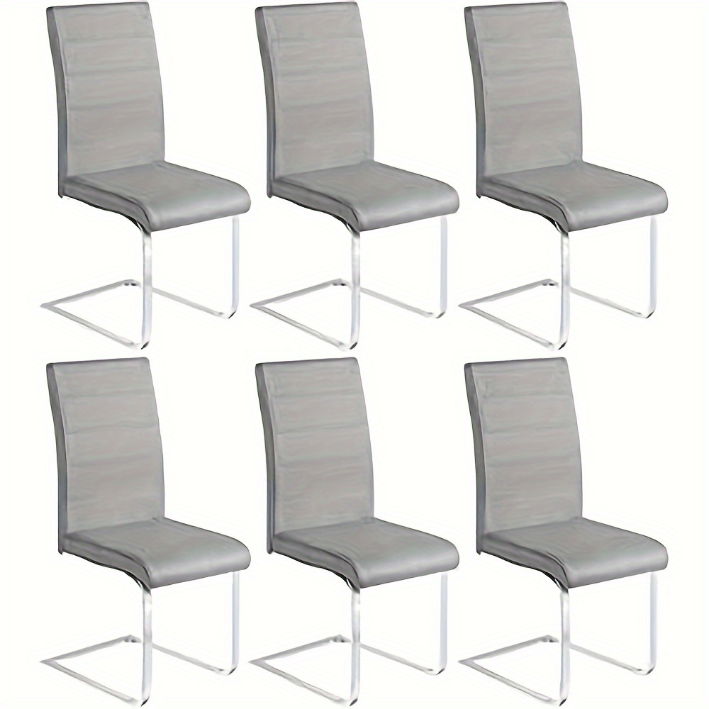 6pcs Dining Chairs, Cantilever Chair, Free-swing Chair, Kitchen Chair, Velvet Chair, Upholstered Chair With High Backrest, Suitable For Dining Room, Dining Table, Kitchen, Living Room, And Office