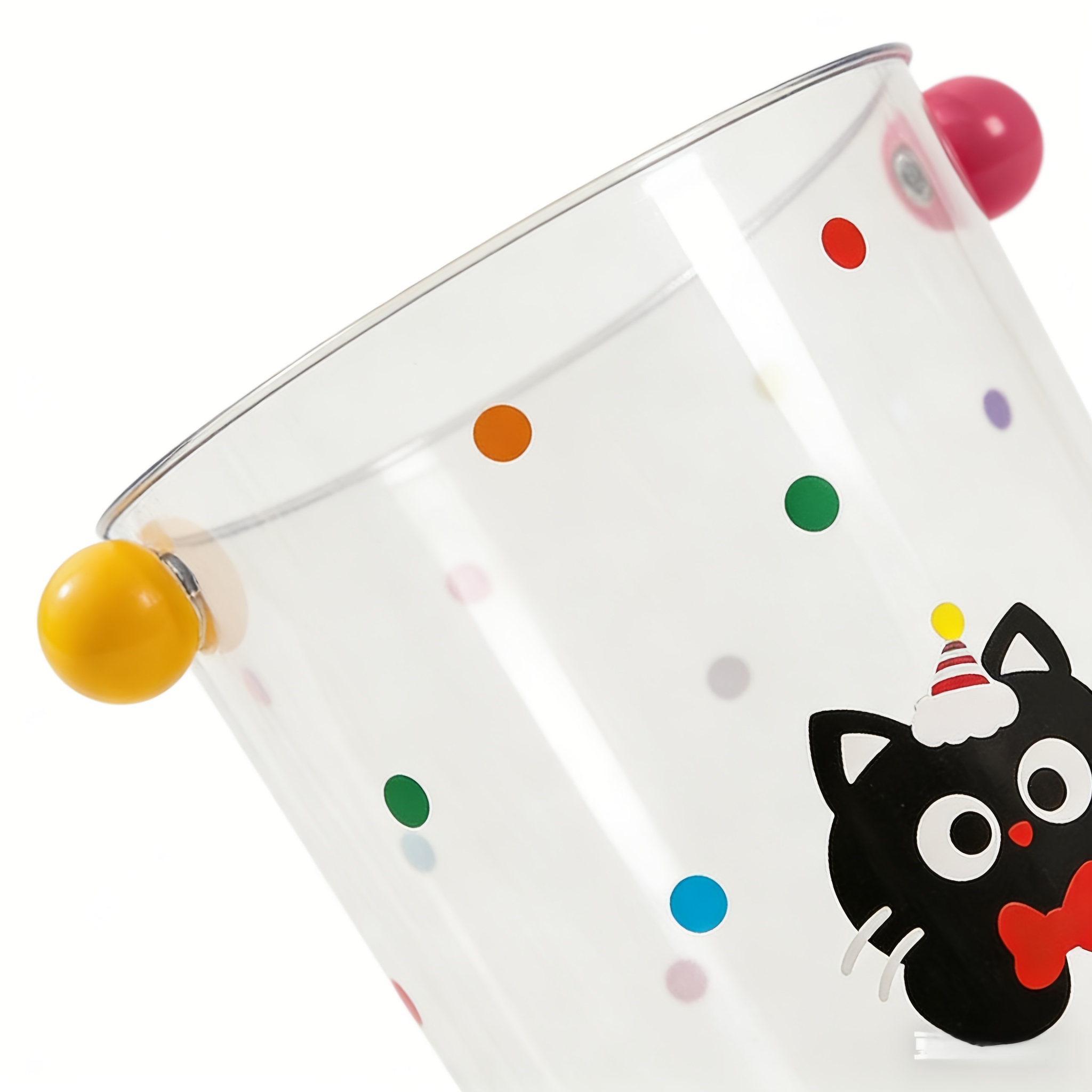 round trash can with cute cat stickers waste paper collection bin suitable for kitchen bedroom office Product details 4