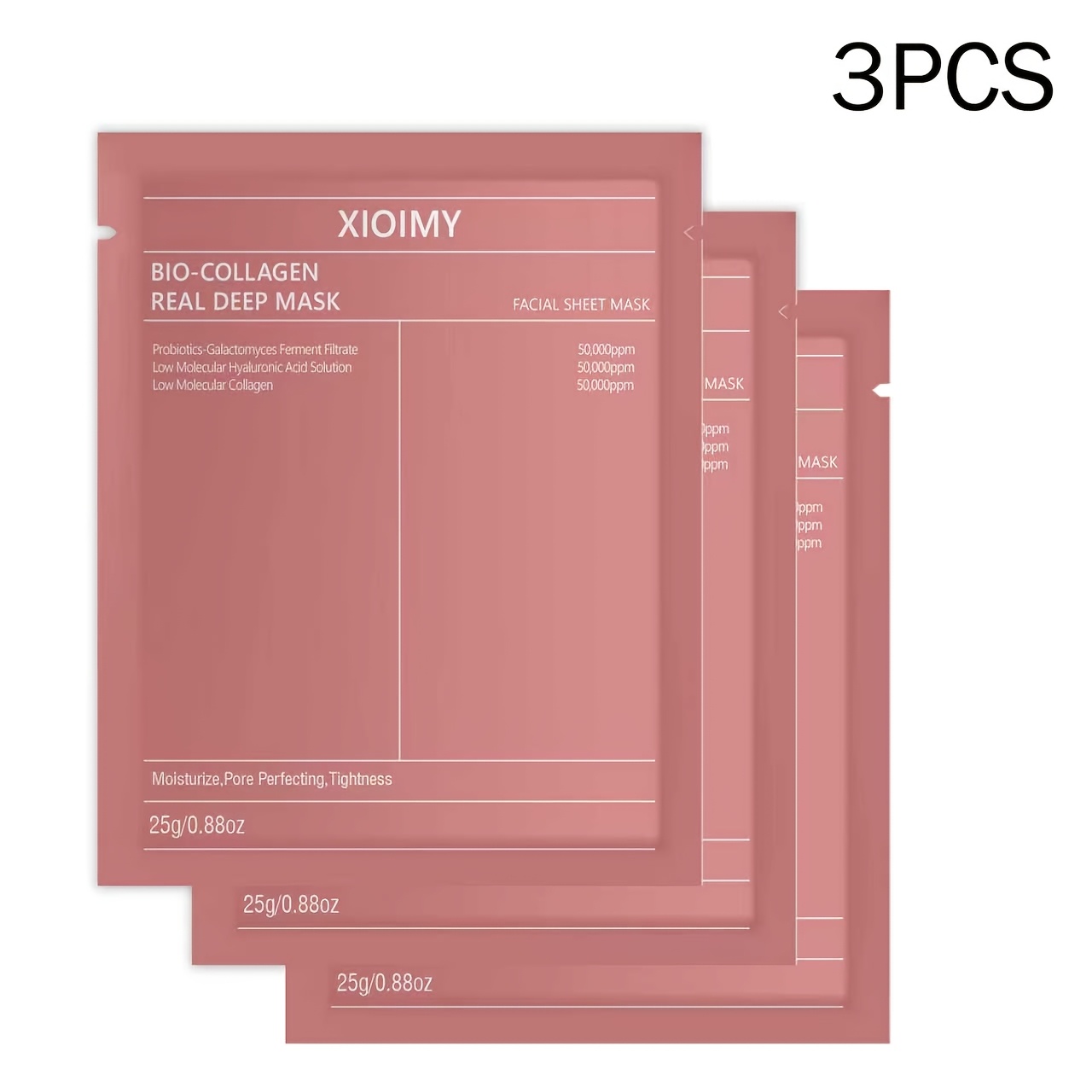 Image of 1pc/2pcs/3pcs Xioimy Collagen & Hyaluronic Acid Facial Mask Suitable For Skin Types, Hydrating Firming Gel Sheet Masks With Collagen, Brightening Moisturizing For Skin, For, &