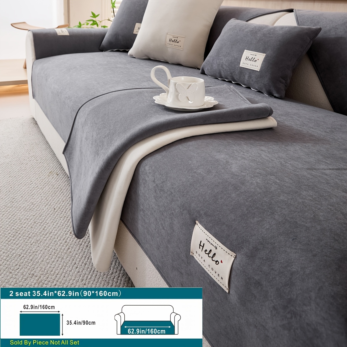 1pc Of High-end Sofa Cushion, Suitable For , Non-slip Sofa Cover, Luxurious Style, Autumn And Winter Version (cloud Velvet)