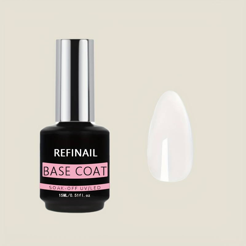 Image of Base Coat -15m, Cures Under Led Light, Long-lasting Nail Art, Removable Matte/glossy End, Designed For Women, Home Manicure And Pedicure Care
