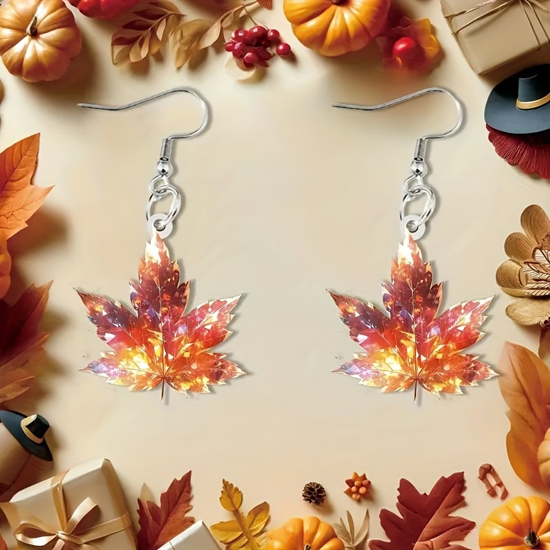 

Elegant Maple Leaf Drop Dangle Earrings, Acrylic No Plating Fashion Jewelry, Unique Style For Women, Perfect Gift For , Christmas, Valentine's Day, Anniversaries, And Birthdays, For Vacation And