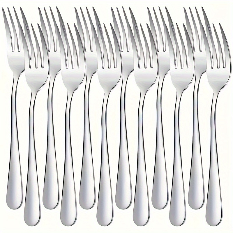 

12- Stainless Steel Fork Set - , Salad & For , Restaurant Usage - Cutlery Set