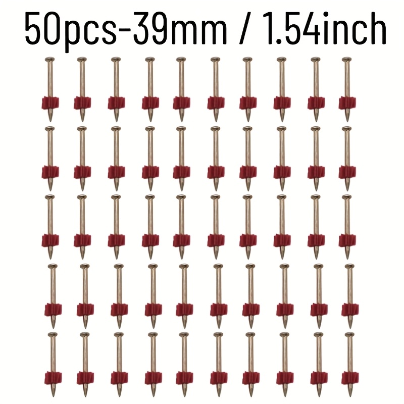 Image of 50pcs Set Of Cement Nails, Metal Building Marking Nails Suitable For Picture Hooks And Wall Installation, Compatible With Air Gun Tools - Other Hardware Nails