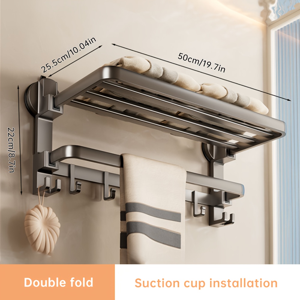 Musurjoy 1pc Space-Saving Shower Rack - Suction Cup Installation No Drilling, Heavy-Duty Bathroom Shelf, Suitable for Shower and Toilet Wall/Tiles, Multifunctional Organizer, Easter Gift, Back-to- Season Choice