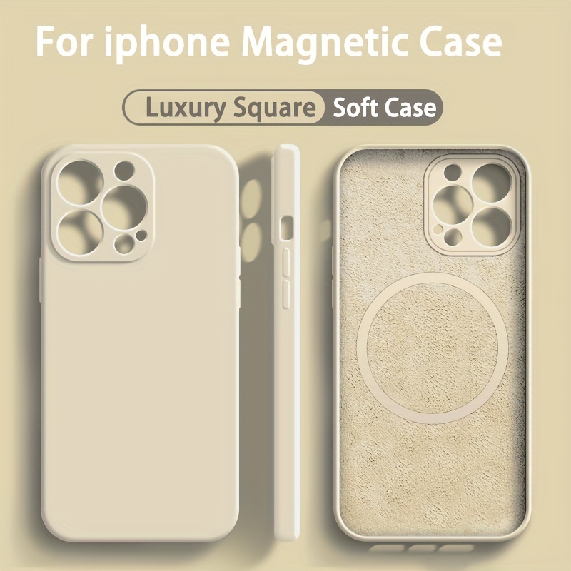 Square Edge Magnetic Adsorption Phone Case Compatible with iPhone 15 14  Plus 13 12 11 Pro Max, Soft TPU Cover with MagSafe Wireless Charging  Capabilit