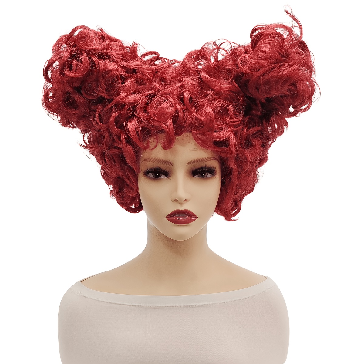 TEMU Aoife European/ 12-inch Horn Costume Wig, Synthetic Fiber Non-lace Wig, Suitable For Adult Women's Costume Matching, Stretchable Mesh Synthetic