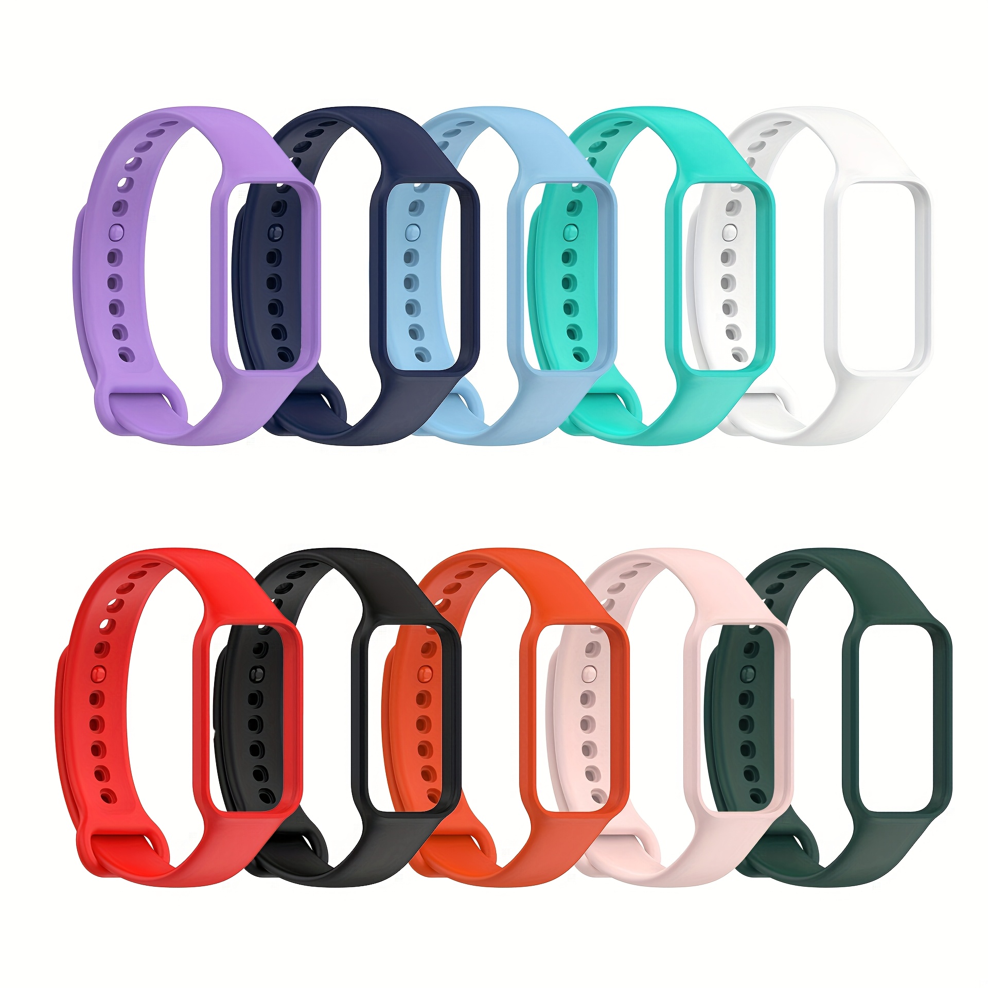 TEMU 10-pack Sweat-resistant Sports Straps Suitable For Redmi Band 2 And Xiaomi Band 8 Active, Soft And Skin-friendly Replacement Wristbands