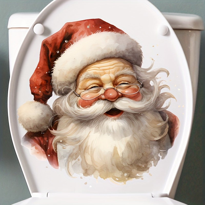 

Santa Claus Toilet Decal - , Removable Bathroom Wall & Seat Decoration For