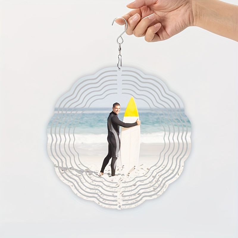 4 Pieces 8 Inch Sublimation Wind Chime Blanks 3D Aluminum Metal Wind Sculpture Kinetic Spinner For Yard And Garden Art Ornaments Hanging Decoration (Butterfly