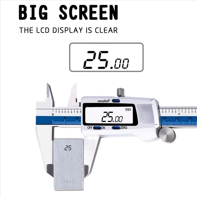Image of 1pc Et50 Et52 Digital Caliper Stainless Steel 150mm Fraction / Mm / Inch 0.01mm Vernier Caliper