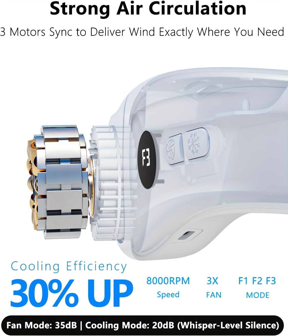 Neck Air Conditioner Portable, Up-down Airflow Portable Neck Fan, 360° Full-body Cooling Neck Fan, 5200mAh Rechargeable Neck Fan Air Conditioner with Large Cooling Plate, Neck Cooler, Cooling Plate, Neck Fan, Portable Fan, Large Airflow, Unisex Gift.