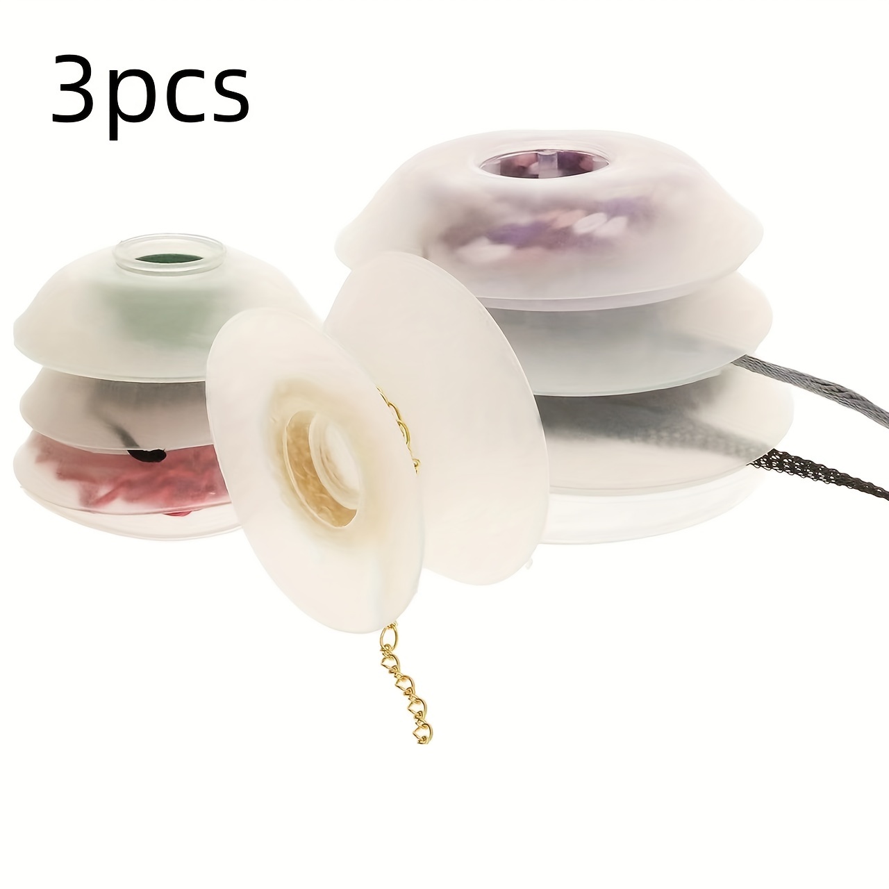 Image of 3-pack Yarn Bobbins For Knitting And Crochet – Anti- Thread Holder, Soft Cable Organizer, Bead Spool, Handcraft Cord Management, Chain Winding – Jewelry Making And Weaving Tools, Yarn Storage