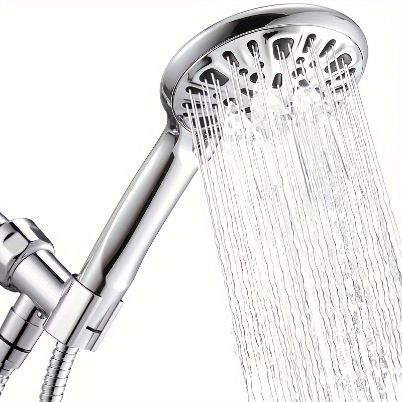 

Shower Heads With Handheld 10 Spray Combo, High Pressure Shower Head With 2 Replaceable Filters, Detachable Filtered Shower Head For Hard Water With Stainless Steel Hose, Water Softener Showerhead