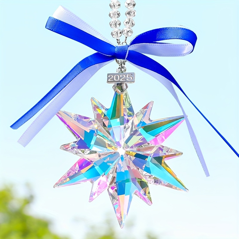 

1ps 2024 Christmas Ornaments Crystal Star, Sparkly Crystal Ornaments For Christmas Tree, Beautiful Christmas Ornaments For Women Girls