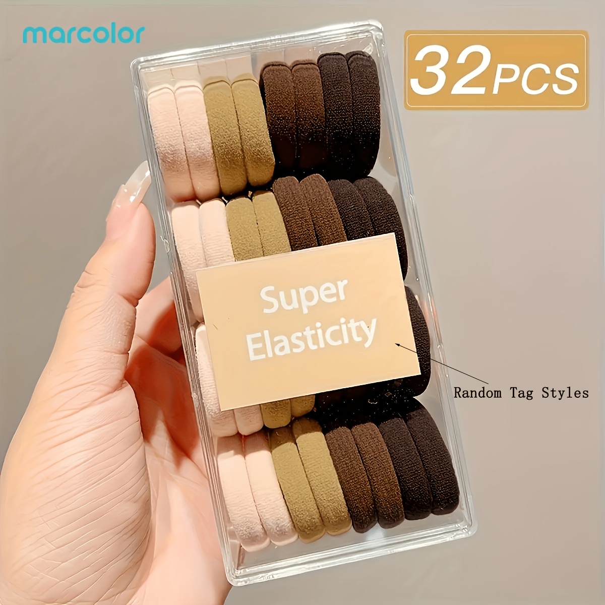 32pcs Soft Gradient Hair Tie Set with Clear Storage Case