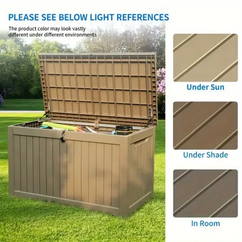 gardnfun outdoor deck box large resin storage container for patio tools and equipment