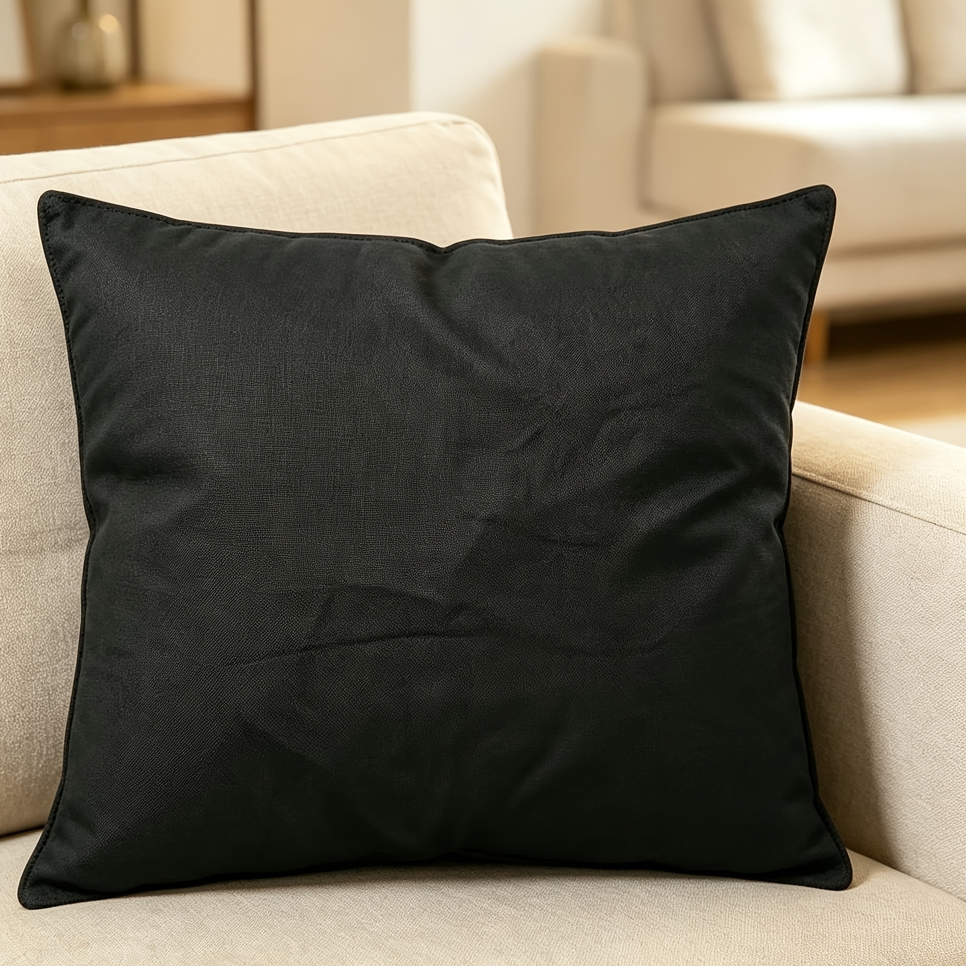 TEMU Brand New Minimalist -style Throw Pillowcase, Suitable For Living Room, Sofa, Bedroom, Bedside, Etc., Zip Closure, Machine Washable (pillow