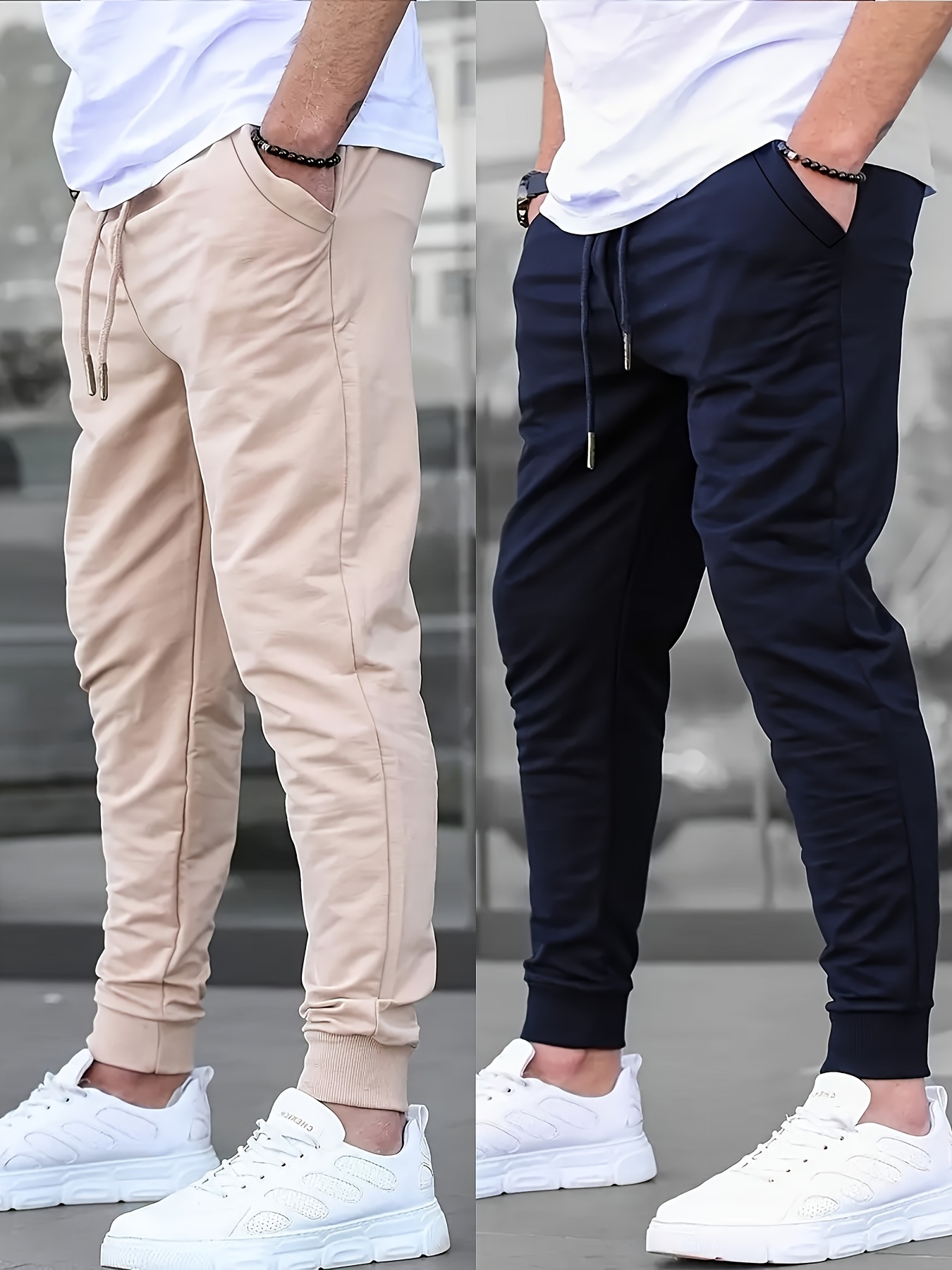 WT02 Men's Twill Jogger Pants, Light Khaki, Small : Amazon