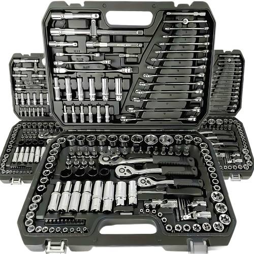 ratchet tool set automotive bicycle repair tool set with sockets wrenches ratchet handle 1 2 inch 1 4 inch 3 8 inch standard wrench set for diy enthusiasts and mechanics car repairs and complete auto repair kit