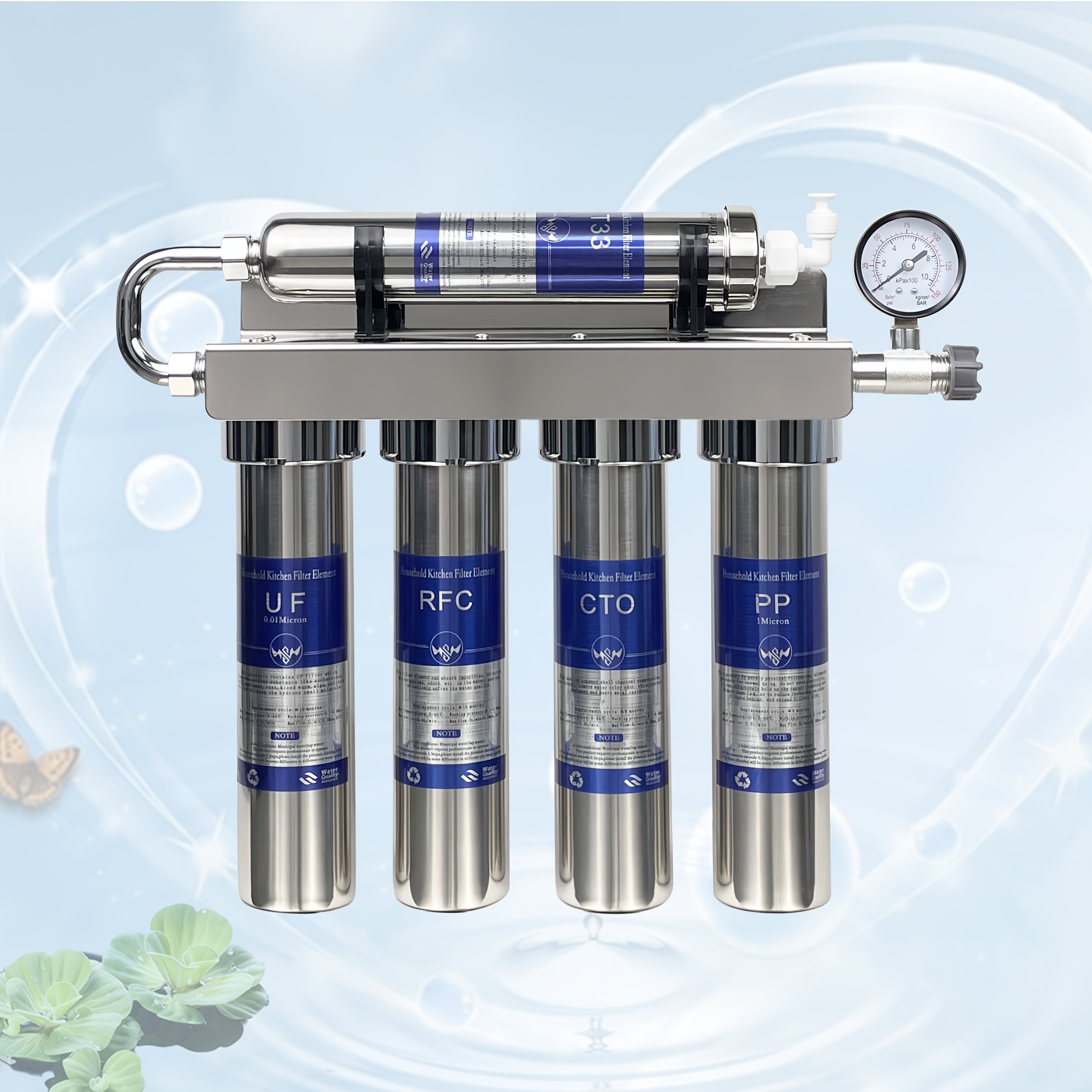 Image of 5-stage Filtration Stainless Steel Ultrafiltration Activated Carbon Soft Water Household Kitchen Water Purifier