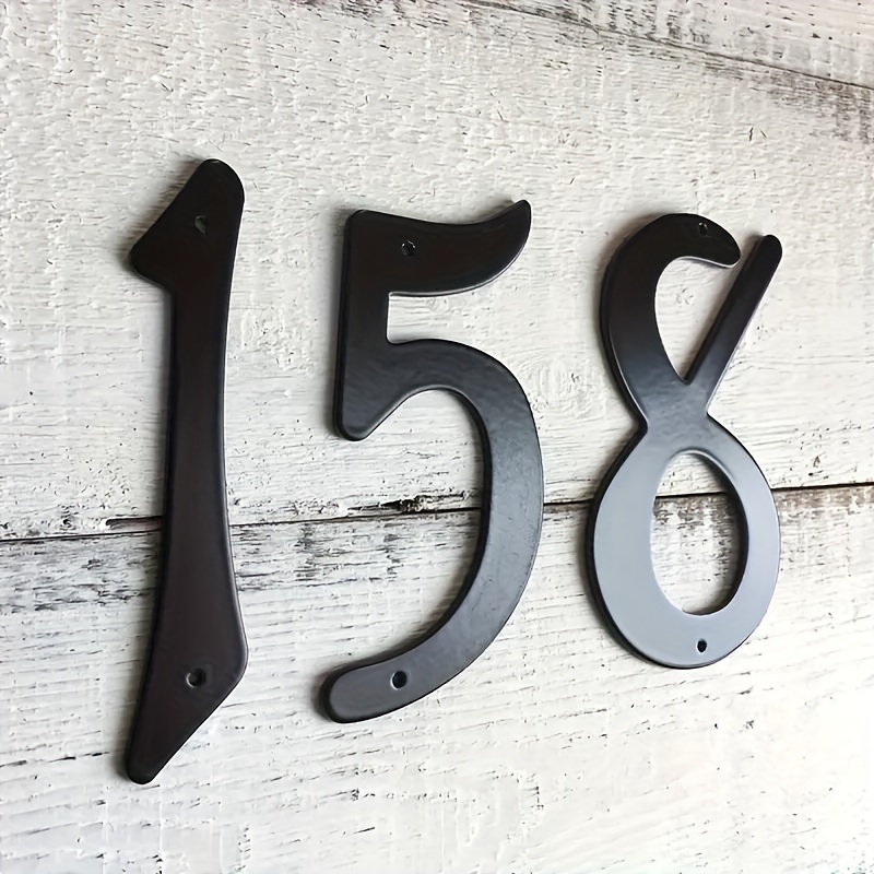 

1pc Black 4" 101mm Modern House Number, Metal Numbers And Letters, Metal Address Sign Plate, Outdoor Door Number, Number #0-9