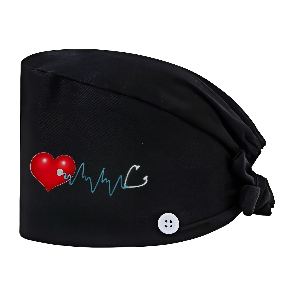 Women's Printed Work Cap with Stethoscope Design
