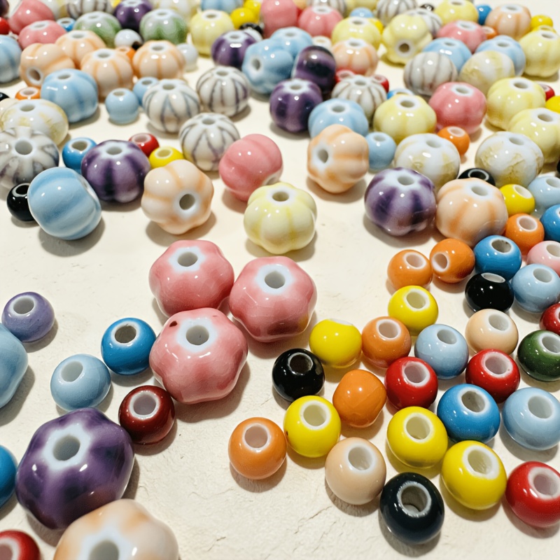80pcs Mixed Ceramic Beads Set for Jewelry Making