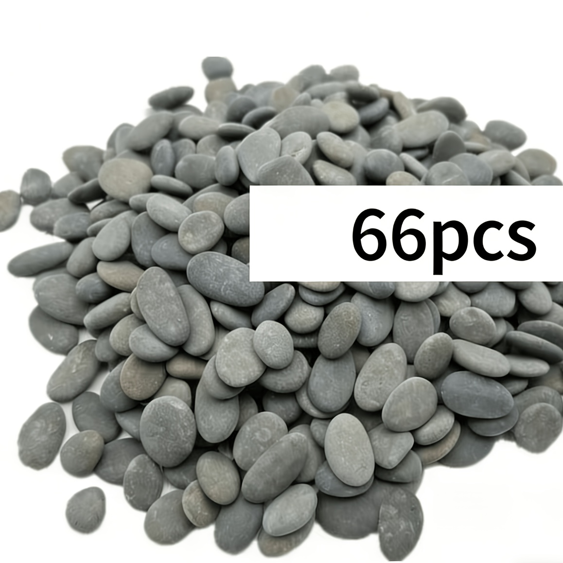 TEMU -38pcs, 66pcs, Aquarium Decorative Stones, Beach Pebbles For Garden Landscaping In Light Gray (1-3 Cm), Smooth Natural Stones, Suitable For