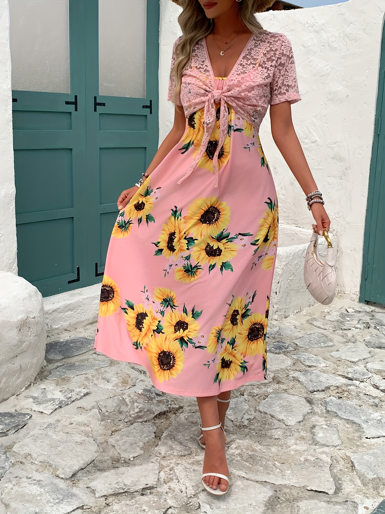 sunflower dress women sold on Temu United States