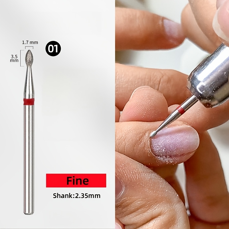 1/3pcs Nail Cone Tip Diamond Drill Bits Electric Cuticle Clean Rotary For Manicure Pedicure Grinding Head Sander Tool