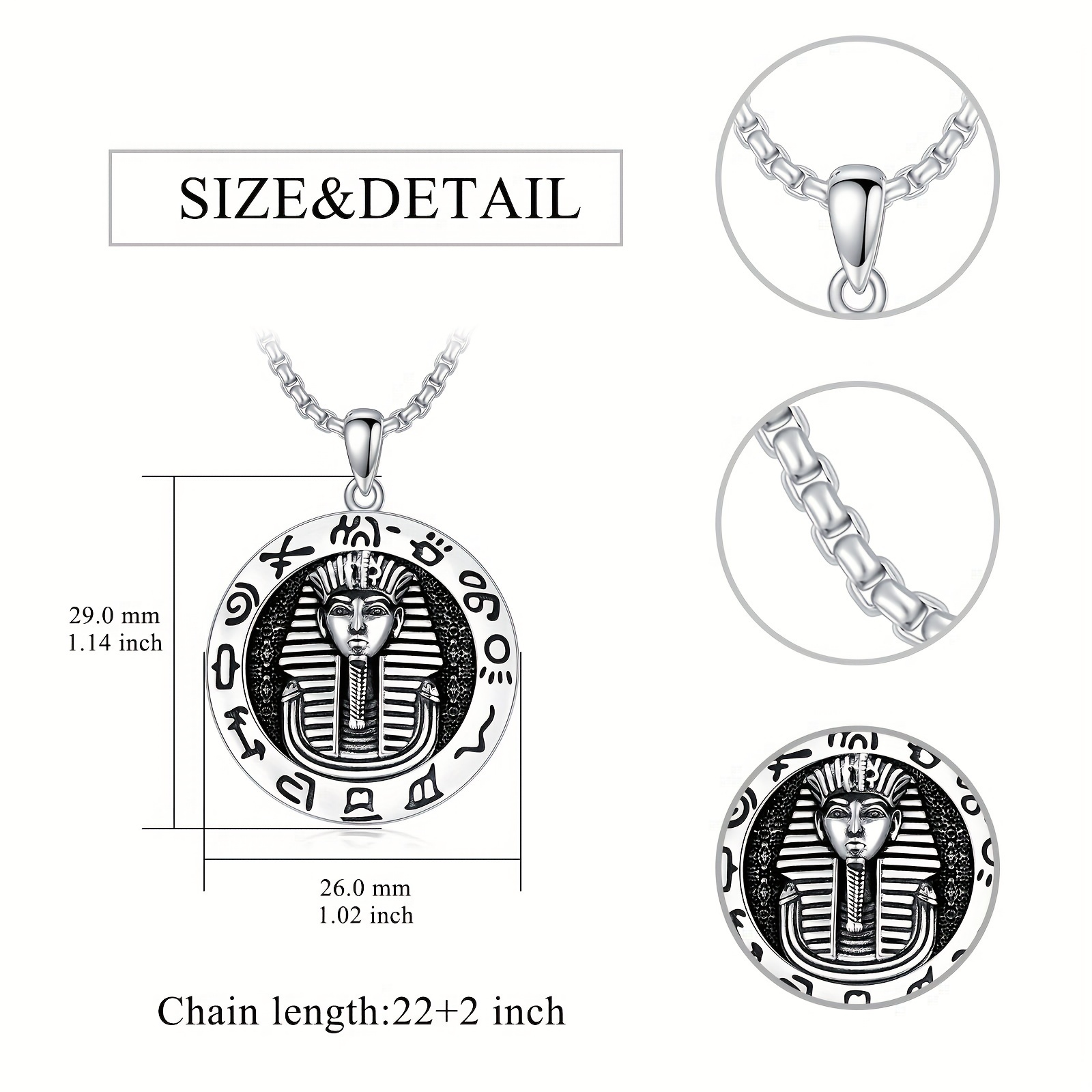 Collier Ancien Ras Du Cou En Argent Massif Style égyptien - Bijou Vintage