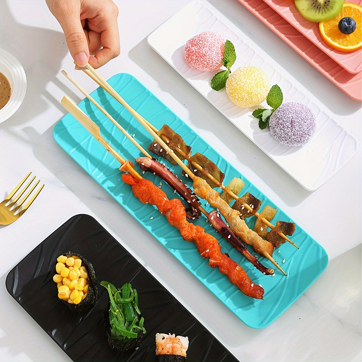 和風木製寿司ボートプレートサービングトレイ 食品ホーム