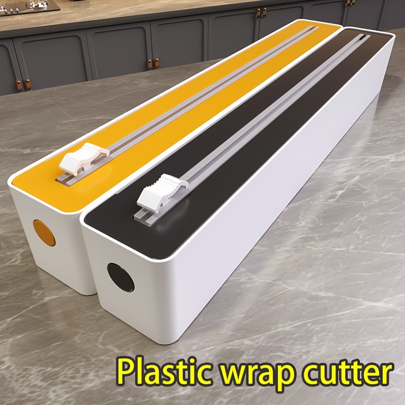 kitchen cling film cutter refillable plastic   with cutter   tin foil cutting tool kitchen gadget for home use details 2