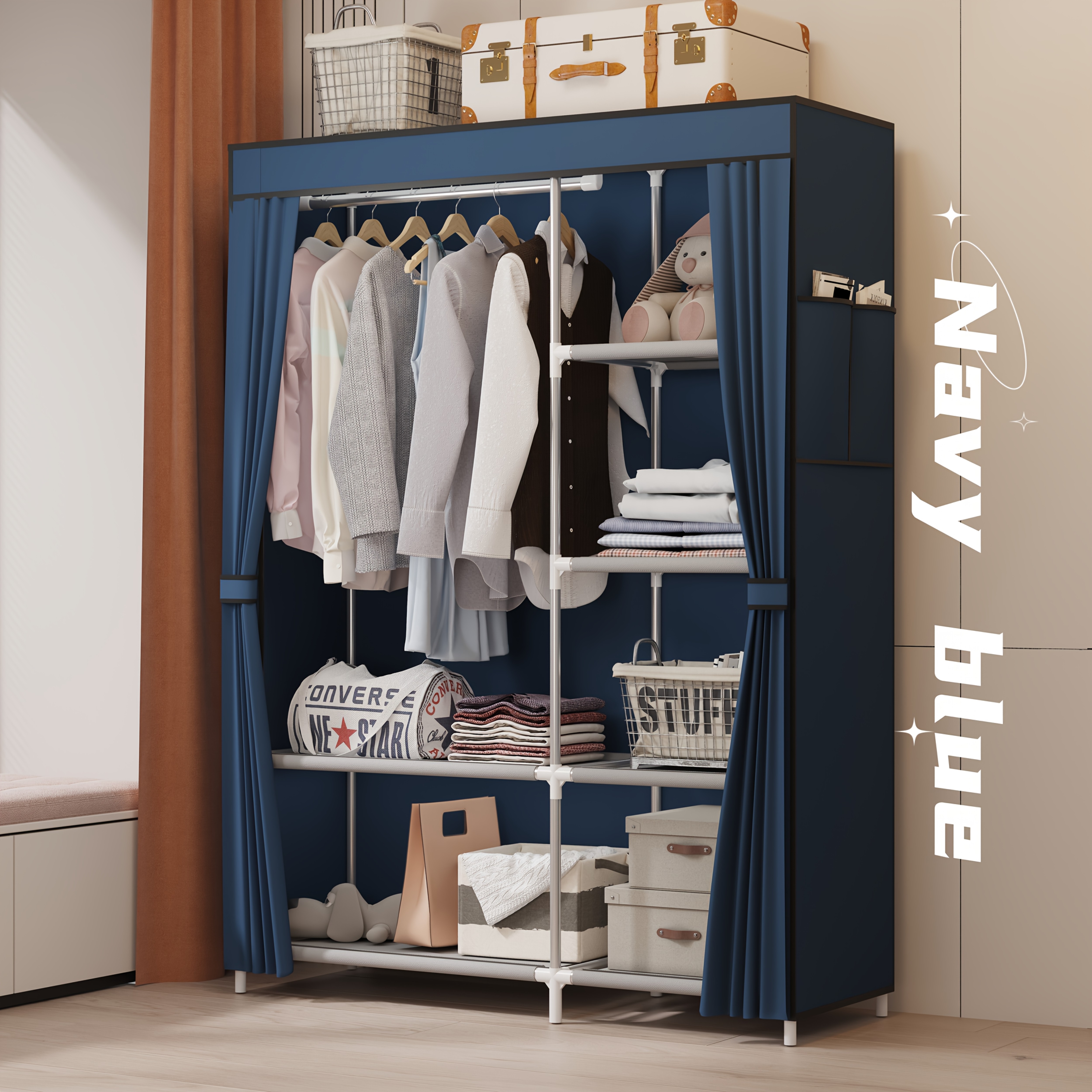 einfacher kleiderschrank hochwertigem material
