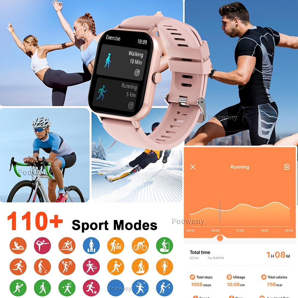 Smart Watch Compatible with iPhone & Android, Voice Control